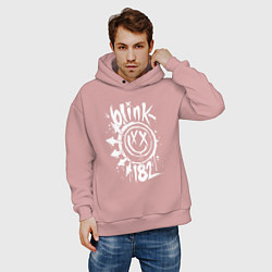 Толстовка оверсайз мужская Blink 182 logo, цвет: пыльно-розовый — фото 2