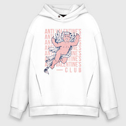 Толстовка оверсайз мужская Club Anti valentines, цвет: белый