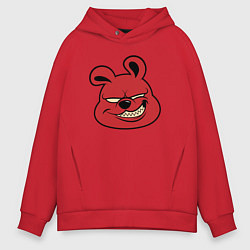 Толстовка оверсайз мужская Red bear, цвет: красный