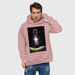 Толстовка оверсайз мужская Что же с ним?, цвет: пыльно-розовый — фото 2