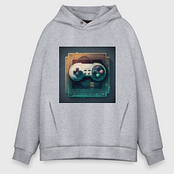 Толстовка оверсайз мужская Игровой джойстик, цвет: меланж