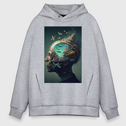 Толстовка оверсайз мужская Мысли о море, цвет: меланж