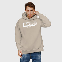 Толстовка оверсайз мужская Dope street market hip-hop, цвет: миндальный — фото 2