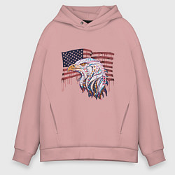 Толстовка оверсайз мужская American eagle, цвет: пыльно-розовый