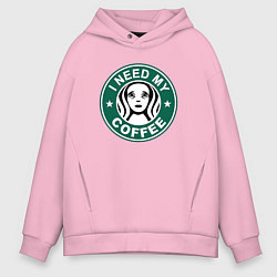 Толстовка оверсайз мужская I need my cofee, цвет: светло-розовый