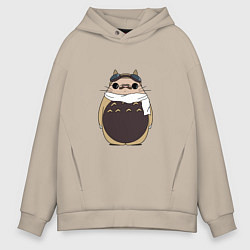 Толстовка оверсайз мужская Тоторо Порко Россо, цвет: миндальный