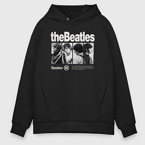 Мужское худи оверсайз The Beatles rock / Черный – фото 1
