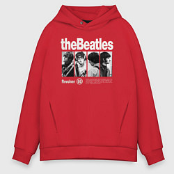Толстовка оверсайз мужская The Beatles rock, цвет: красный