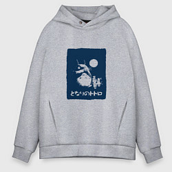 Толстовка оверсайз мужская Тоторо и друзья, цвет: меланж