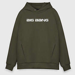 Толстовка оверсайз мужская Big bang белый логотип, цвет: хаки