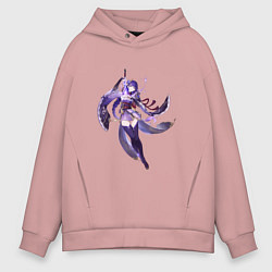 Толстовка оверсайз мужская Сёгун Райдэн из Genshin Impact, цвет: пыльно-розовый