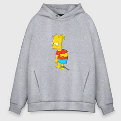 Толстовка оверсайз мужская Хьюго Симпсон, цвет: меланж