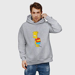 Толстовка оверсайз мужская Хьюго Симпсон, цвет: меланж — фото 2