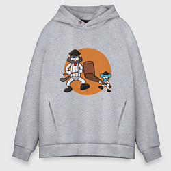 Толстовка оверсайз мужская Шоу Щекотки и Царапки, цвет: меланж