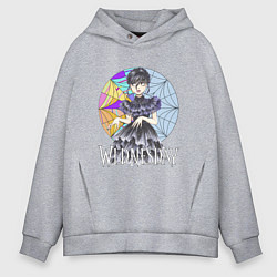 Толстовка оверсайз мужская Wednesday возле окна, цвет: меланж