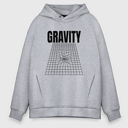 Толстовка оверсайз мужская Gravity и пространственная сетка, цвет: меланж