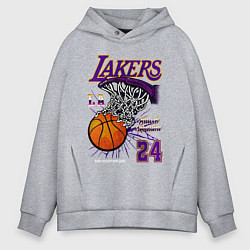 Толстовка оверсайз мужская LA Lakers Kobe, цвет: меланж