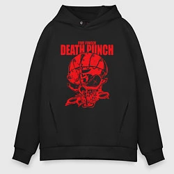 Толстовка оверсайз мужская Five Finger Death Punch череп, цвет: черный