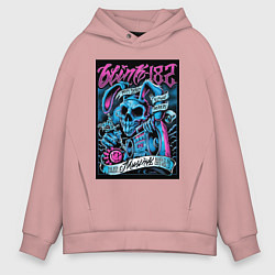 Толстовка оверсайз мужская Blink 182 рок группа, цвет: пыльно-розовый