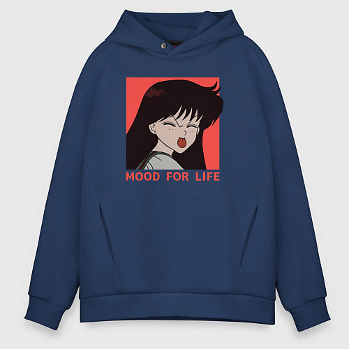 Мужское худи оверсайз Рей Хино / Тёмно-синий – фото 1