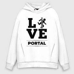 Толстовка оверсайз мужская Portal love classic, цвет: белый