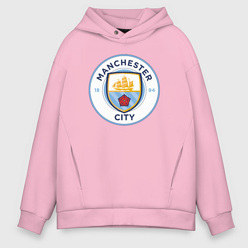 Мужское худи оверсайз Manchester City FC / Светло-розовый – фото 1