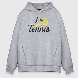 Толстовка оверсайз мужская Love tennis, цвет: меланж