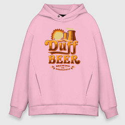 Толстовка оверсайз мужская Duff beer brewing, цвет: светло-розовый