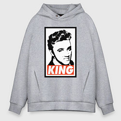 Толстовка оверсайз мужская Король Элвис, цвет: меланж
