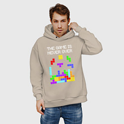 Толстовка оверсайз мужская Tetris - the game is never over, цвет: миндальный — фото 2