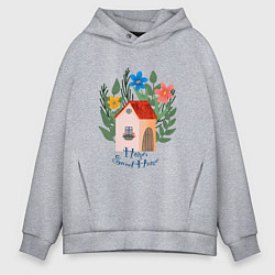 Толстовка оверсайз мужская Home, Sweet Home, цвет: меланж