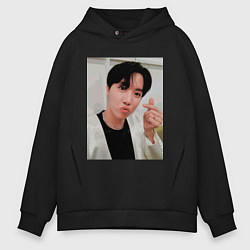 Толстовка оверсайз мужская BTS -J-hope-, цвет: черный