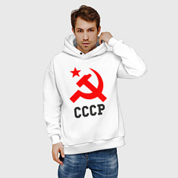 Толстовка оверсайз мужская СССР стиль, цвет: белый — фото 2