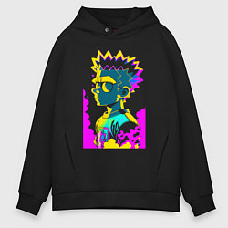 Толстовка оверсайз мужская Bart Simpson - pop art, цвет: черный