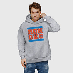 Толстовка оверсайз мужская Run Oklahoma City Thunder, цвет: меланж — фото 2