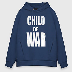 Толстовка оверсайз мужская Child of war, цвет: тёмно-синий