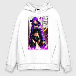 Толстовка оверсайз мужская Saints Row - fantasy character - shooter, цвет: белый