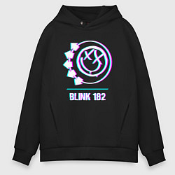 Толстовка оверсайз мужская Blink 182 glitch rock, цвет: черный