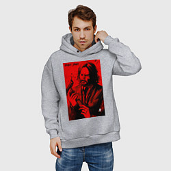 Толстовка оверсайз мужская John Wick Baba Yaga art, цвет: меланж — фото 2