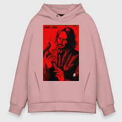 Толстовка оверсайз мужская John Wick Baba Yaga art, цвет: пыльно-розовый