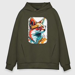 Толстовка оверсайз мужская Wise Fox, цвет: хаки