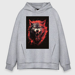 Толстовка оверсайз мужская Red wolf, цвет: меланж