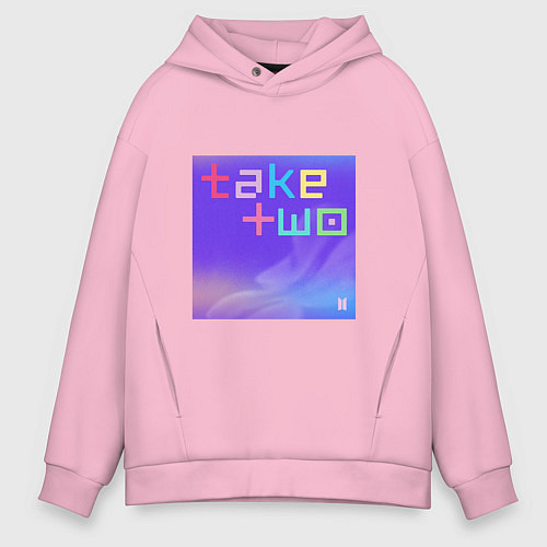 Мужское худи оверсайз BTS Take Two / Светло-розовый – фото 1