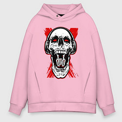 Толстовка оверсайз мужская DnB skull, цвет: светло-розовый