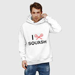 Толстовка оверсайз мужская I Love Squash, цвет: белый — фото 2