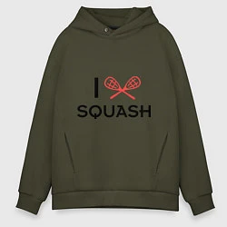 Толстовка оверсайз мужская I Love Squash, цвет: хаки