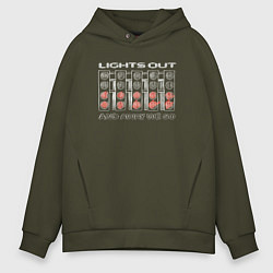 Толстовка оверсайз мужская Lights out white, цвет: хаки