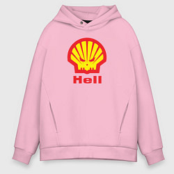 Толстовка оверсайз мужская Hell, цвет: светло-розовый