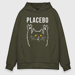 Толстовка оверсайз мужская Placebo rock cat, цвет: хаки