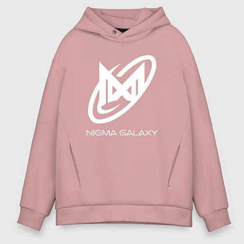 Мужское худи оверсайз Nigma Galaxy logo / Пыльно-розовый – фото 1